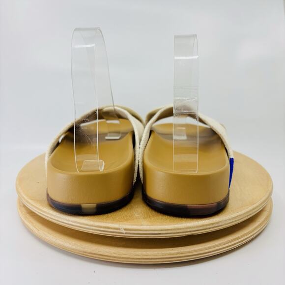 ROTHY'S 'The Weekend' Ivory Criss Cross Slide Sandals Women's Sz. 9 - Picture 4 of 10